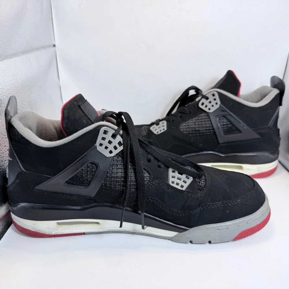 Nike Air Jordan 4 Retro Bred 2019 Mens Size 11 Black Red Cement 308497-060